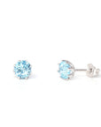 Baikalla Jewelry Silver Gemstones Earrings Baikalla™ Classic Sterling Silver Natural Swiss Blue Topaz Stud Earrings