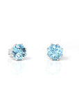 Baikalla Jewelry Silver Gemstones Earrings Baikalla™ Classic Sterling Silver Natural Swiss Blue Topaz Stud Earrings