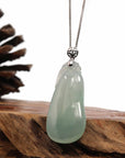 Baikalla Jewelry Jade Pendant Natural Ice Lavender Jadeite Jade Shou Tao ( Longevity Peach ) Necklace With 14k Yellow Gold Bail