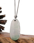 Baikalla Jewelry Jade Pendant Natural Ice Lavender Jadeite Jade Bamboo Necklace With 14k Yellow Gold Bail