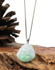 Baikalla Jewelry Jade Buddha Pendant Copy of Copy of Copy of Baikalla™ "Laughing Buddha" Genuine Green Jadeite Buddha Pendant Necklace With 14k White Gold Diamond Bail