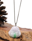 Baikalla Jewelry Jade Buddha Pendant Copy of Copy of Copy of Copy of Copy of Baikalla™ "Laughing Buddha" Genuine Green Jadeite Buddha Pendant Necklace With 14k White Gold Diamond Bail