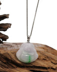 Baikalla Jewelry Jade Buddha Pendant Copy of Copy of Copy of Copy of Copy of Baikalla™ "Laughing Buddha" Genuine Green Jadeite Buddha Pendant Necklace With 14k White Gold Diamond Bail