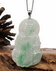 Baikalla Jewelry Jade Guanyin Pendant Necklace Copy of Copy of Baikalla 14k "Goddess of Compassion" Genuine Burmese Jadeite Jade Guanyin Necklace