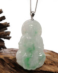 Baikalla Jewelry Jade Guanyin Pendant Necklace Copy of Copy of Baikalla 14k "Goddess of Compassion" Genuine Burmese Jadeite Jade Guanyin Necklace
