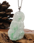 Baikalla Jewelry Jade Guanyin Pendant Necklace Copy of Copy of Baikalla 14k "Goddess of Compassion" Genuine Burmese Jadeite Jade Guanyin Necklace