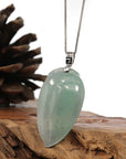 Baikalla Jewelry Jade Pendant Natural Icy Jadeite Jade Shou Tao ( longevity Peach ) Necklace With 14k Yellow Gold Bail