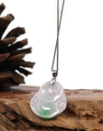 Baikalla Jewelry Jade Buddha Pendant Copy of Baikalla™ "Laughing Buddha" Genuine Vibrant Green Jadeite Buddha Pendant Necklace With 14k White Gold Diamond Bail