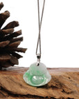 Baikalla Jewelry Jade Buddha Pendant Baikalla™ "Laughing Buddha" Genuine Vibrant Green Jadeite Buddha Pendant Necklace With 14k White Gold Diamond Bail