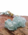Baikalla Jewelry genuine jadeite carving Baikalla™ Pi Xiu Genuine Burmese Blue Green Jadeite Jade PiXiu Pendant Necklace (FengShui Lucky)
