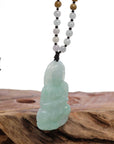 Baikalla Jewelry Jade Guanyin Pendant Necklace Baikalla "Goddess of Compassion" Genuine Burmese Jadeite Jade Guanyin Lotus Necklace