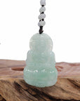 Baikalla Jewelry Jade Guanyin Pendant Necklace Baikalla "Goddess of Compassion" Genuine Burmese Jadeite Jade Guanyin Lotus Necklace