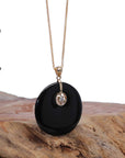 Baikalla Jewelry Jade Pendant Necklace Pendant Only Baikalla "Good Luck Button" Necklace Black Jadeite Jade Lucky KouKou Pendant Necklace