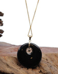 Baikalla Jewelry Jade Pendant Necklace Baikalla "Good Luck Button" Necklace Black Jadeite Jade Lucky KouKou Pendant Necklace