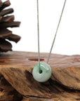 Baikalla Jewelry Jade Pendant Necklace Copy of Baikalla™ "Good Luck Button" Necklace Rich Green Jade Lucky KouKou Pendant Necklace