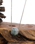Baikalla Jewelry Jade Pendant Necklace Copy of Baikalla™ "Good Luck Button" Necklace Real Ice Blue Green Jade Lucky KouKou Pendant Necklace