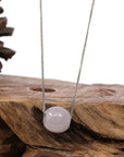 Baikalla Jewelry Jade Pendant Necklace Copy of Baikalla™ "Good Luck Button" Necklace Real Lavender Jade Lucky TongTong Pendant Necklace