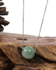 Baikalla Jewelry Jade Pendant Necklace Baikalla™ "Good Luck Button" Necklace Rich Forest Green Jade Lucky TongTong Pendant Necklace