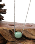 Baikalla Jewelry Jade Pendant Necklace Copy of Copy of Baikalla™ "Good Luck Button" Necklace Rich Apple Green Jade Lucky TongTong Pendant Necklace