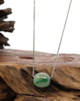 Baikalla Jewelry Jade Pendant Necklace Baikalla™ "Good Luck Button" Necklace Rich Apple Green Jade Lucky TongTong Pendant Necklace