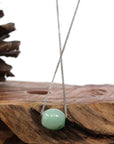 Baikalla Jewelry Jade Pendant Necklace Baikalla™ "Good Luck Button" Necklace Rich Apple Green Jade Lucky TongTong Pendant Necklace