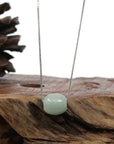 Baikalla Jewelry Jade Pendant Necklace Baikalla™ "Good Luck Button" Necklace Rich Apple Green Jade Lucky TongTong Pendant Necklace