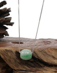 Baikalla Jewelry Jade Pendant Necklace Copy of Baikalla™ "Good Luck Button" Necklace Rich Apple Green Jade Lucky TongTong Pendant Necklace