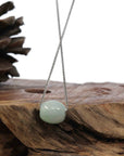Baikalla Jewelry Jade Pendant Necklace Baikalla™ "Good Luck Button" Necklace Rich Apple Green Jade Lucky TongTong Pendant Necklace