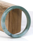 Baikalla Jewelry Jadeite Jade Bangle Bracelet Baikalla Blue-Green Classic Real Jadeite Jade Bangle Bracelet (59.08mm)