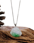 Baikalla Jewelry Jade Buddha Pendant Copy of Copy of Baikalla™ "Laughing Buddha" Genuine Vibrant Green Jadeite Buddha Pendant Necklace With 14k White Gold Bail