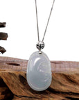 Baikalla Jewelry Jade Guanyin Pendant Necklace Copy of Copy of Copy of Genuine Lavender Jadeite Jade RuYi Pendant Necklace With 14K Yellow Gold Bail