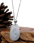 Baikalla Jewelry Jade Guanyin Pendant Necklace Copy of Copy of Copy of Genuine Lavender Jadeite Jade RuYi Pendant Necklace With 14K Yellow Gold Bail
