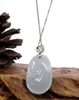 Baikalla Jewelry Jade Guanyin Pendant Necklace Copy of Copy of Copy of Genuine Lavender Jadeite Jade RuYi Pendant Necklace With 14K Yellow Gold Bail