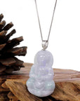 Baikalla Jewelry Jade Guanyin Pendant Necklace Copy of "Goddess of Compassion" 14k Yellow Gold Genuine Burmese Jadeite Jade Guanyin Necklace With Good Luck Design