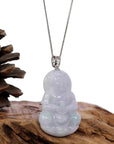 Baikalla Jewelry Jade Guanyin Pendant Necklace Copy of "Goddess of Compassion" 14k Yellow Gold Genuine Burmese Jadeite Jade Guanyin Necklace With Good Luck Design