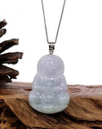 Baikalla Jewelry Jade Guanyin Pendant Necklace Copy of Copy of "Goddess of Compassion" 14k Yellow Gold Genuine Burmese Jadeite Jade Guanyin Necklace With Good Luck Design