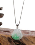 Baikalla Jewelry Jade Buddha Pendant Copy of Copy of Copy of Copy of Copy of Copy of Copy of Baikalla™ "Laughing Buddha" Genuine Vibrant Green Jadeite Buddha Pendant Necklace With 14k White Gold Bail