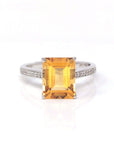 Baikalla Jewelry Gemstone Ring Baikalla™ Sterling Silver Emerald Cut Citrine Ring