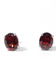 Baikalla Jewelry Silver Gemstones Earrings Baikalla™ Classic Sterling Silver Natural Garnet Stud Earrings