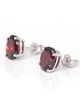 Baikalla Jewelry Silver Gemstones Earrings Baikalla™ Classic Sterling Silver Natural Garnet Stud Earrings