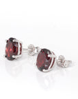 Baikalla Jewelry Silver Gemstones Earrings Baikalla™ Classic Sterling Silver Natural Garnet Stud Earrings