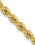 Baikalla Jewelry 14K Yellow Gold Pendant 18 in 14K 4 mm Solid Diamond-cut Rope Yellow Chain with Lobster Clasp