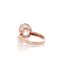 Baikalla Jewelry Gold Amethyst Ring 14k Rose Gold Natural Champagne Morganite Ring with Diamonds