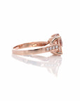 Baikalla Jewelry Gold Amethyst Ring 14k Rose Gold Natural Champagne Morganite Ring with Diamonds