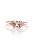 Baikalla Jewelry 14K Gold Morganite Ring 5 14k Rose Gold Natural Champagne Morganite Ring with Diamonds