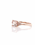 Baikalla Jewelry 14K Gold Morganite Ring 14k Rose Gold Natural Champagne Morganite Ring with Diamonds