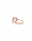Baikalla Jewelry 14K Gold Morganite Ring 14k Rose Gold Natural Champagne Morganite Ring with Diamonds
