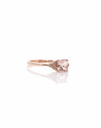Baikalla Jewelry 14K Gold Morganite Ring 14k Rose Gold Natural Champagne Morganite Ring with Diamonds