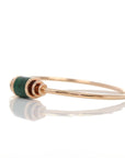 Baikalla Jewelry Gold Jade Bracelet 18k Rose Gold Lucky TongTong Jadeite jade Oval Bracelet Bangle W/ Diamonds
