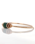 Baikalla Jewelry Gold Jade Bracelet 18k Rose Gold Lucky TongTong Jadeite jade Oval Bracelet Bangle W/ Diamonds